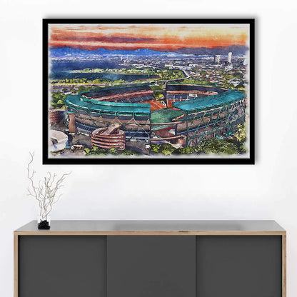 Aloha Painting Stadium Watercolor, Halawa Hawaii Watercolor Art Decor, Sport Gift Art, Framed Art Print Wall Decor