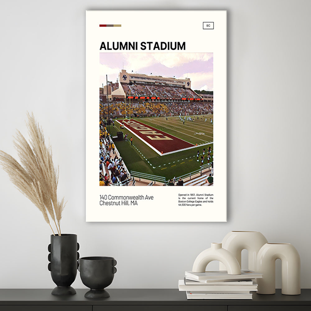 Alumni Stadium Print, Boston College Eagles Stadium Canvas Art, Fan Gifts, Sport Art, Canvas Print Wall Art
