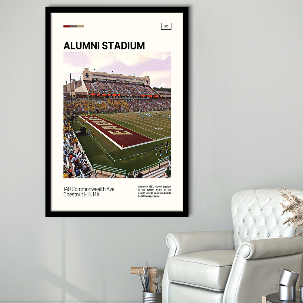 Alumni Stadium Print, Boston College Eagles Stadium Art, Gifts for him, Sport Art, Framed Art Print Wall Decor