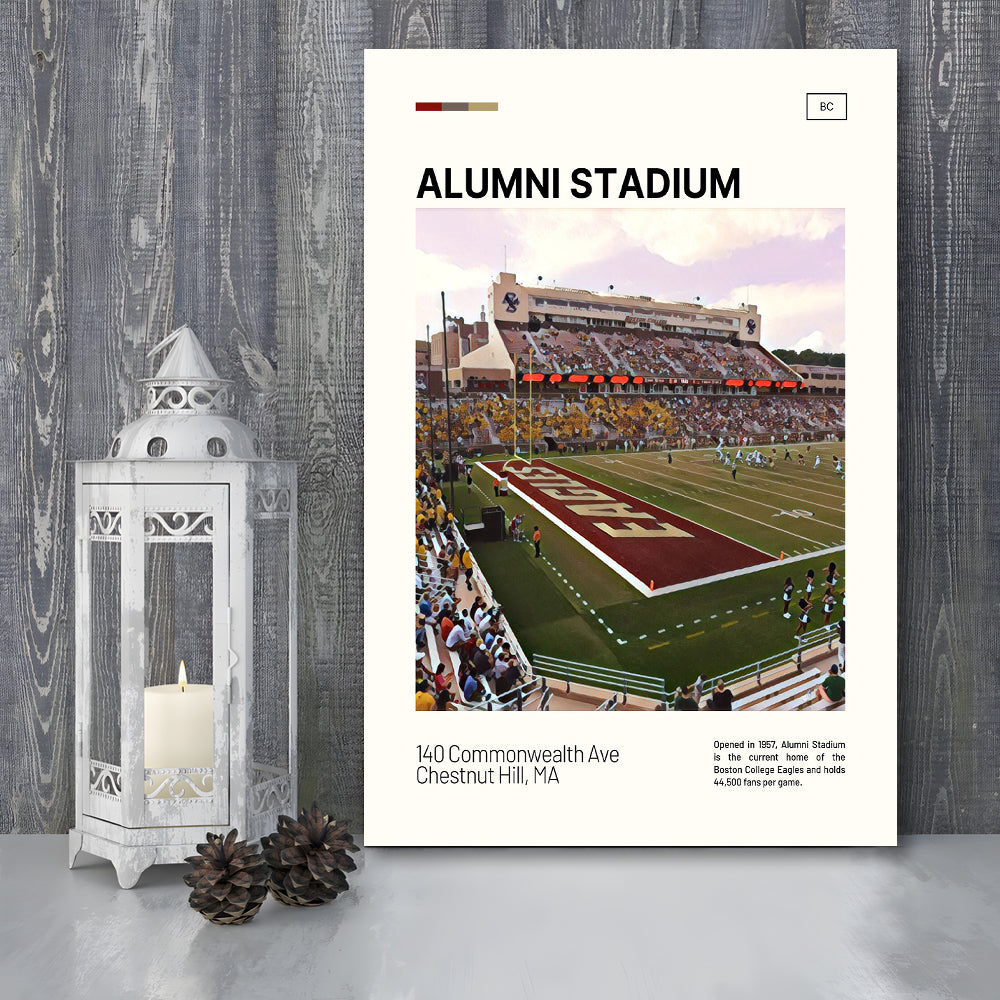 Alumni Stadium Print, Boston College Eagles Stadium Canvas Art, Fan Gifts, Sport Art, Canvas Print Wall Art