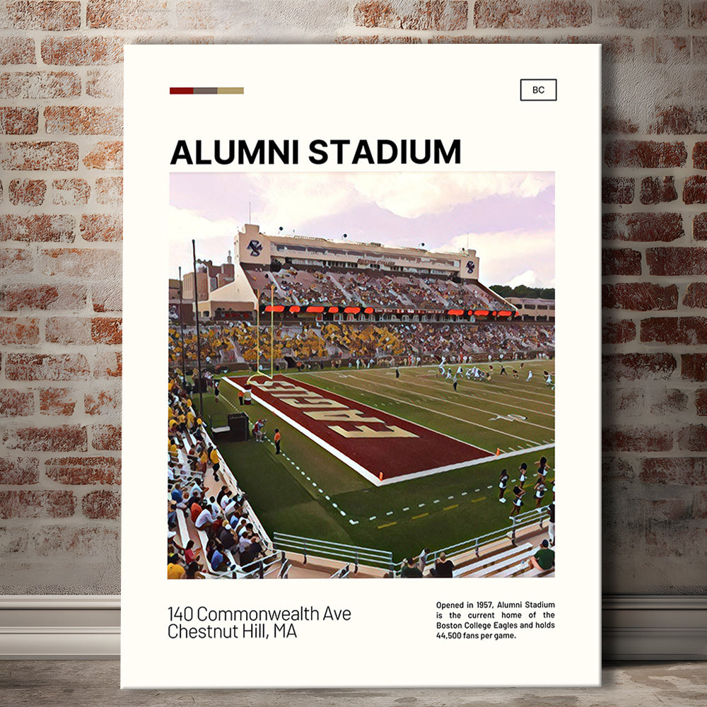 Alumni Stadium Print, Boston College Eagles Stadium Canvas Art, Fan Gifts, Sport Art, Canvas Print Wall Art