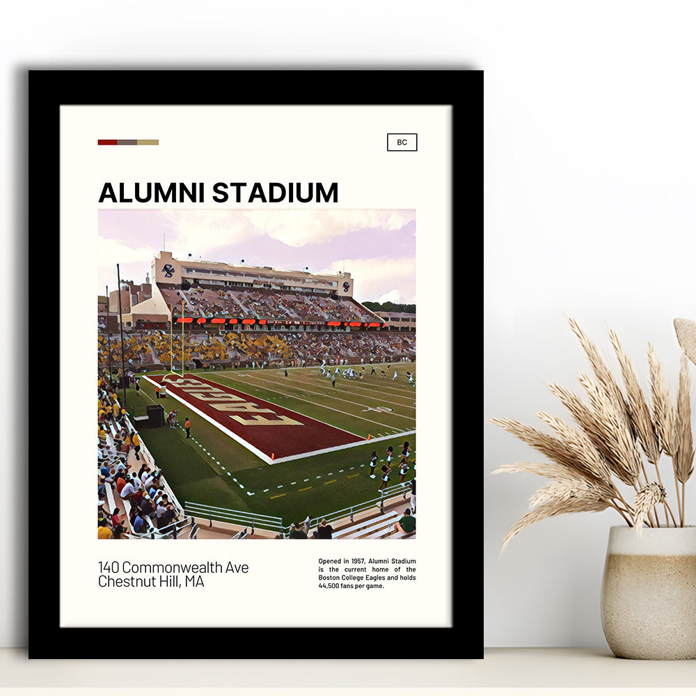 Alumni Stadium Print, Boston College Eagles Stadium Art, Gifts for him, Sport Art, Framed Art Print Wall Decor