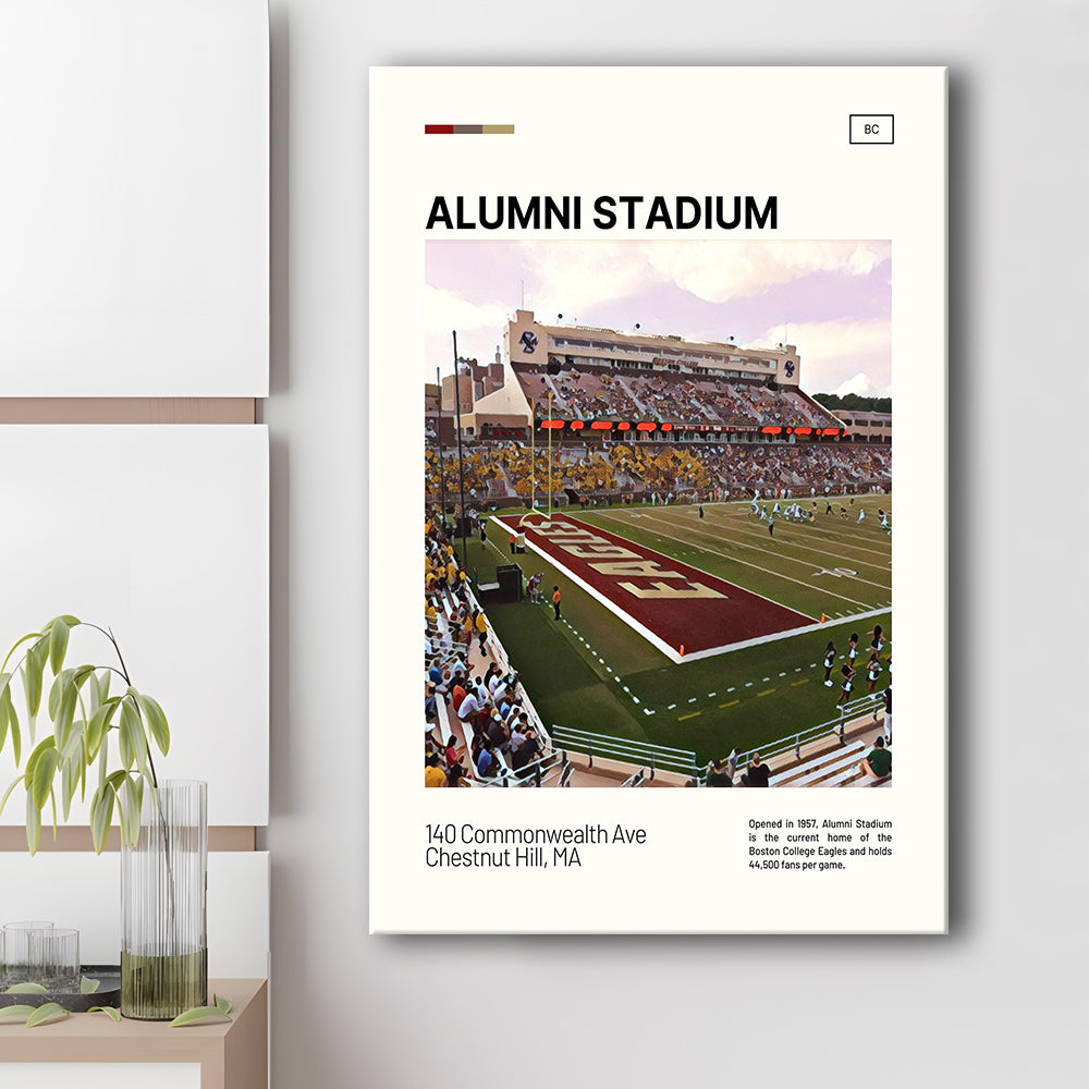 Alumni Stadium Print, Boston College Eagles Stadium Canvas Art, Fan Gifts, Sport Art, Canvas Print Wall Art