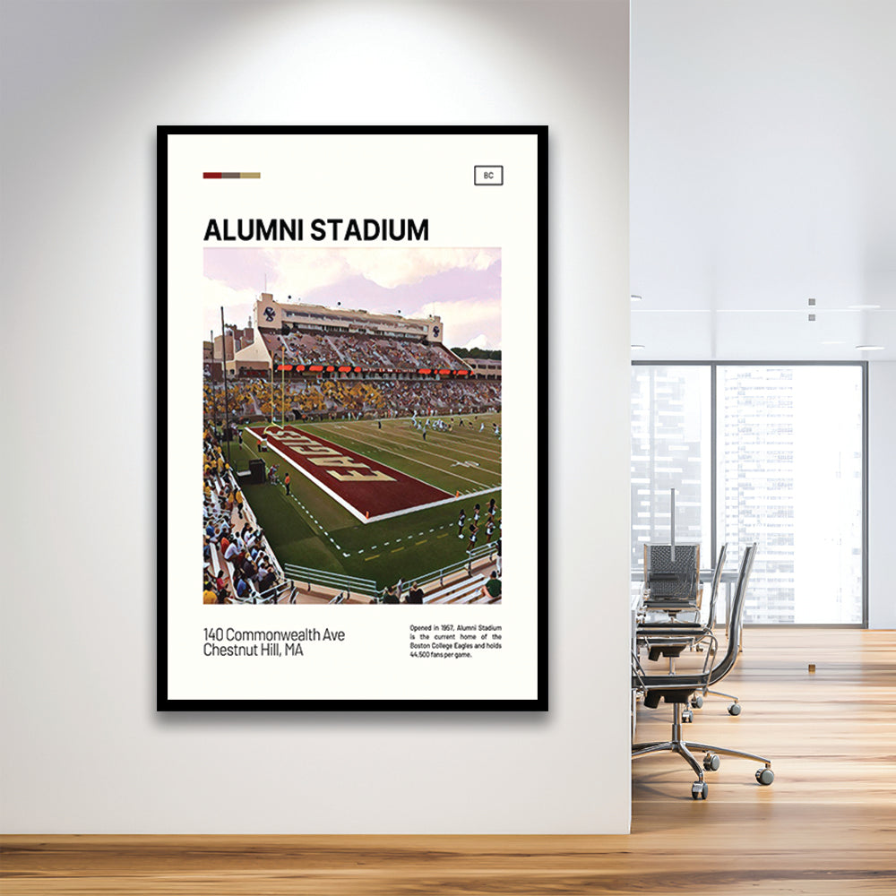 Alumni Stadium Print, Boston College Eagles Stadium Art, Gifts for him, Sport Art, Framed Art Print Wall Decor