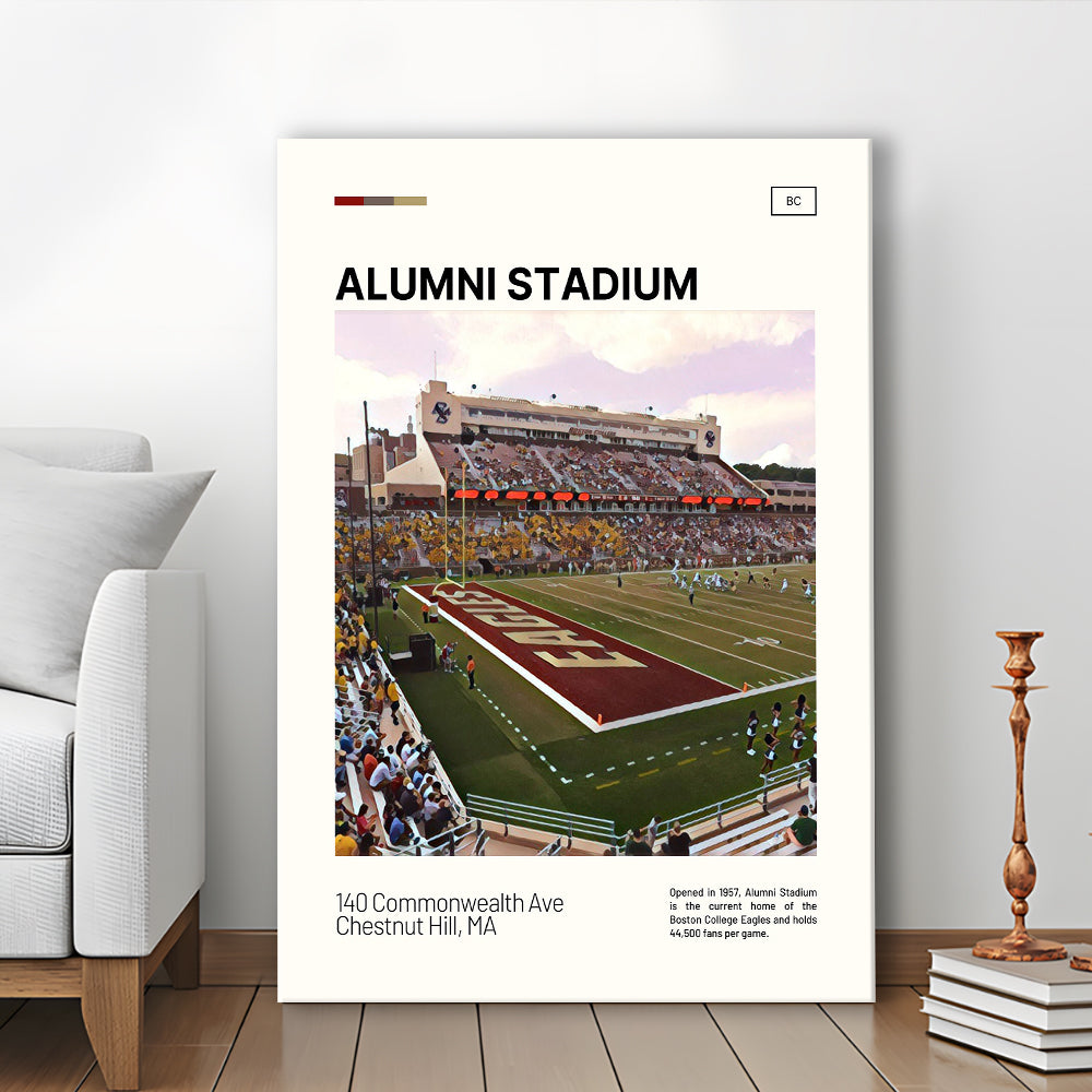 Alumni Stadium Print, Boston College Eagles Stadium Canvas Art, Fan Gifts, Sport Art, Canvas Print Wall Art