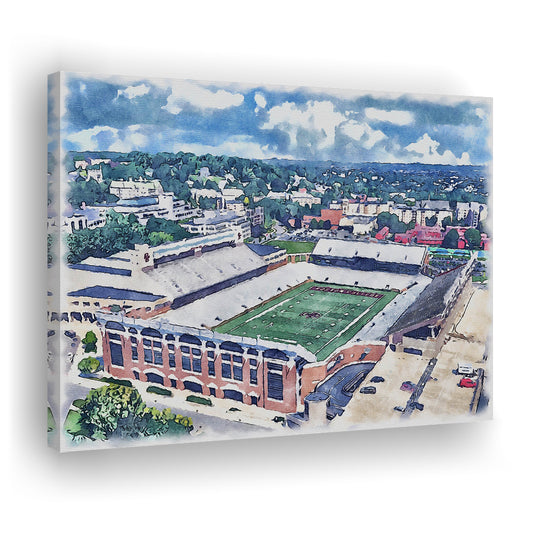 Alumni Painting Stadium Watercolor, Boston Massachusetts, Sport Art, Gifts for him, Canvas Print Wall Art