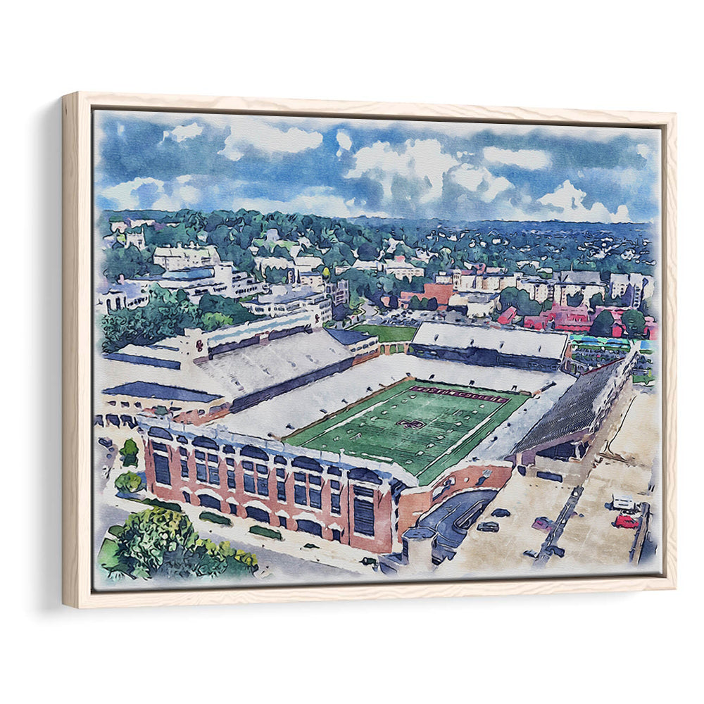 Alumni Painting Stadium Watercolor, Boston Massachusetts, Sport Gift Art, Framed Canvas Print Wall Art