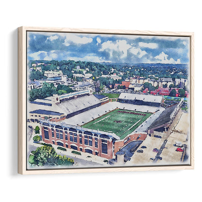 Alumni Painting Stadium Watercolor, Boston Massachusetts, Sport Gift Art, Framed Canvas Print Wall Art