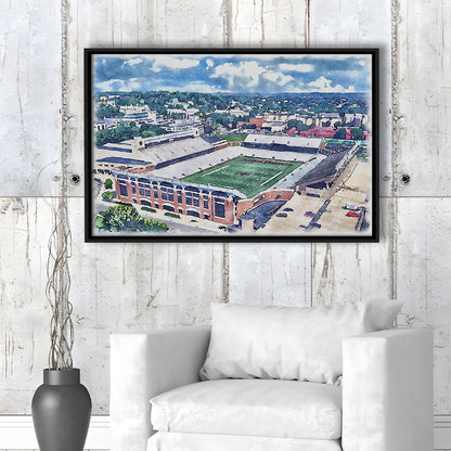 Alumni Painting Stadium Watercolor, Boston Massachusetts, Sport Gift Art, Framed Canvas Print Wall Art
