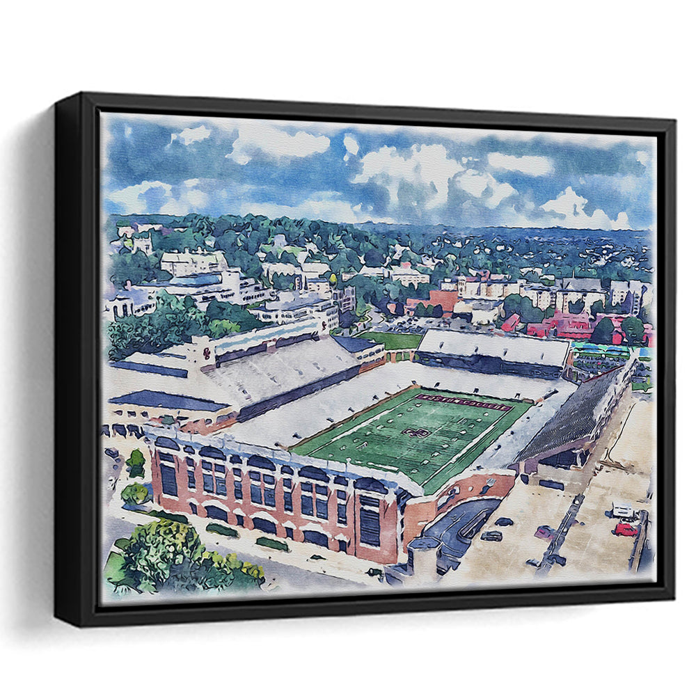 Alumni Painting Stadium Watercolor, Boston Massachusetts, Sport Gift Art, Framed Canvas Print Wall Art