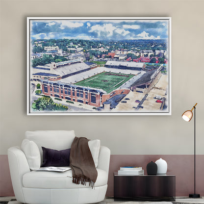 Alumni Painting Stadium Watercolor, Boston Massachusetts, Sport Gift Art, Framed Canvas Print Wall Art