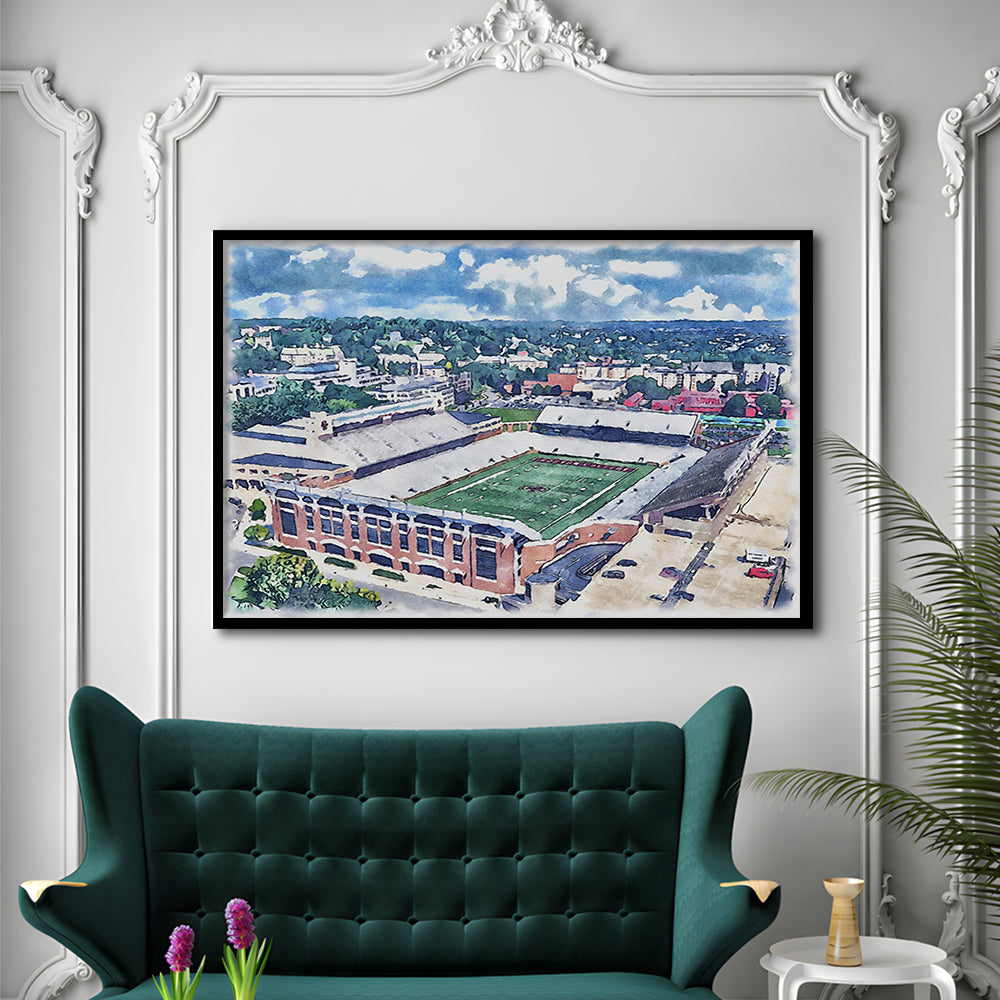 Alumni Painting Stadium Watercolor, Boston Massachusetts, Sport Gift Art, Framed Art Print Wall Decor