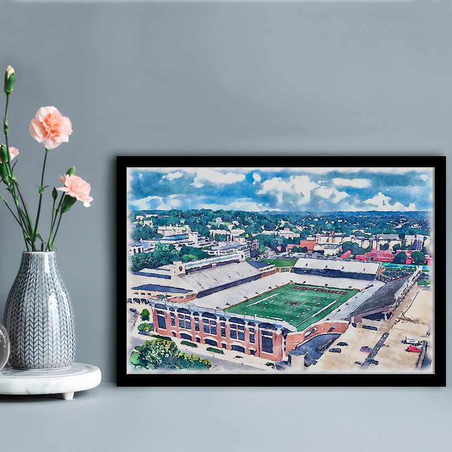 Alumni Painting Stadium Watercolor, Boston Massachusetts, Sport Gift Art, Framed Art Print Wall Decor