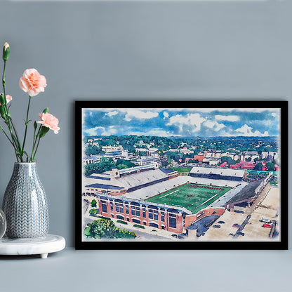 Alumni Painting Stadium Watercolor, Boston Massachusetts, Sport Gift Art, Framed Art Print Wall Decor