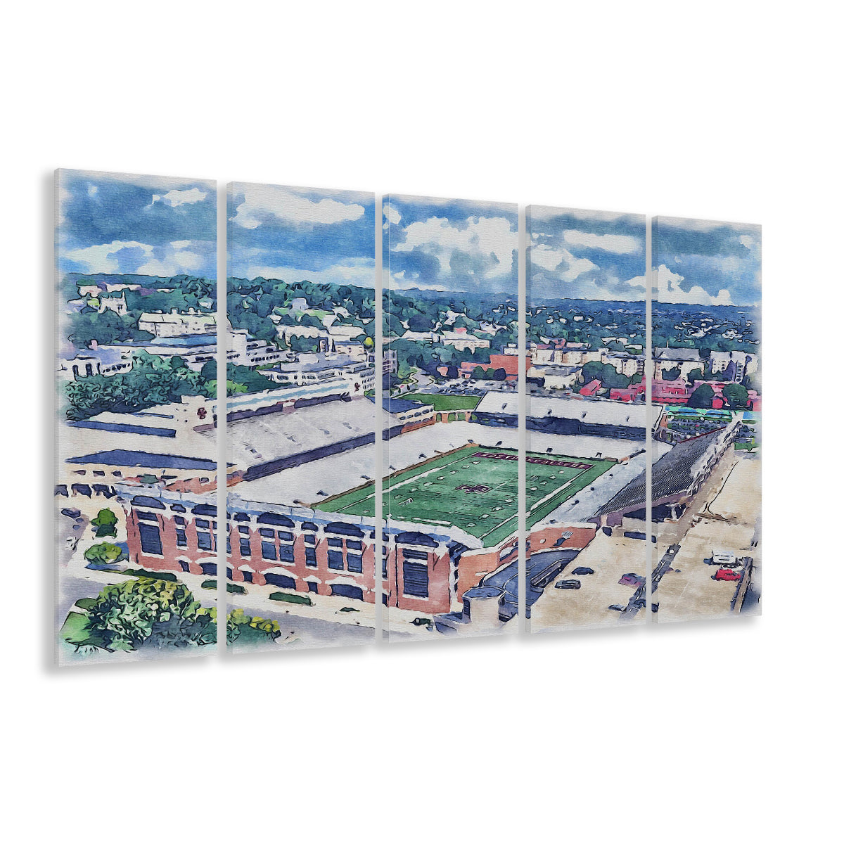 Alumni Painting Stadium Watercolor, Boston Massachusetts, Sport Art, Extra Large Canvas Print Wall Art
