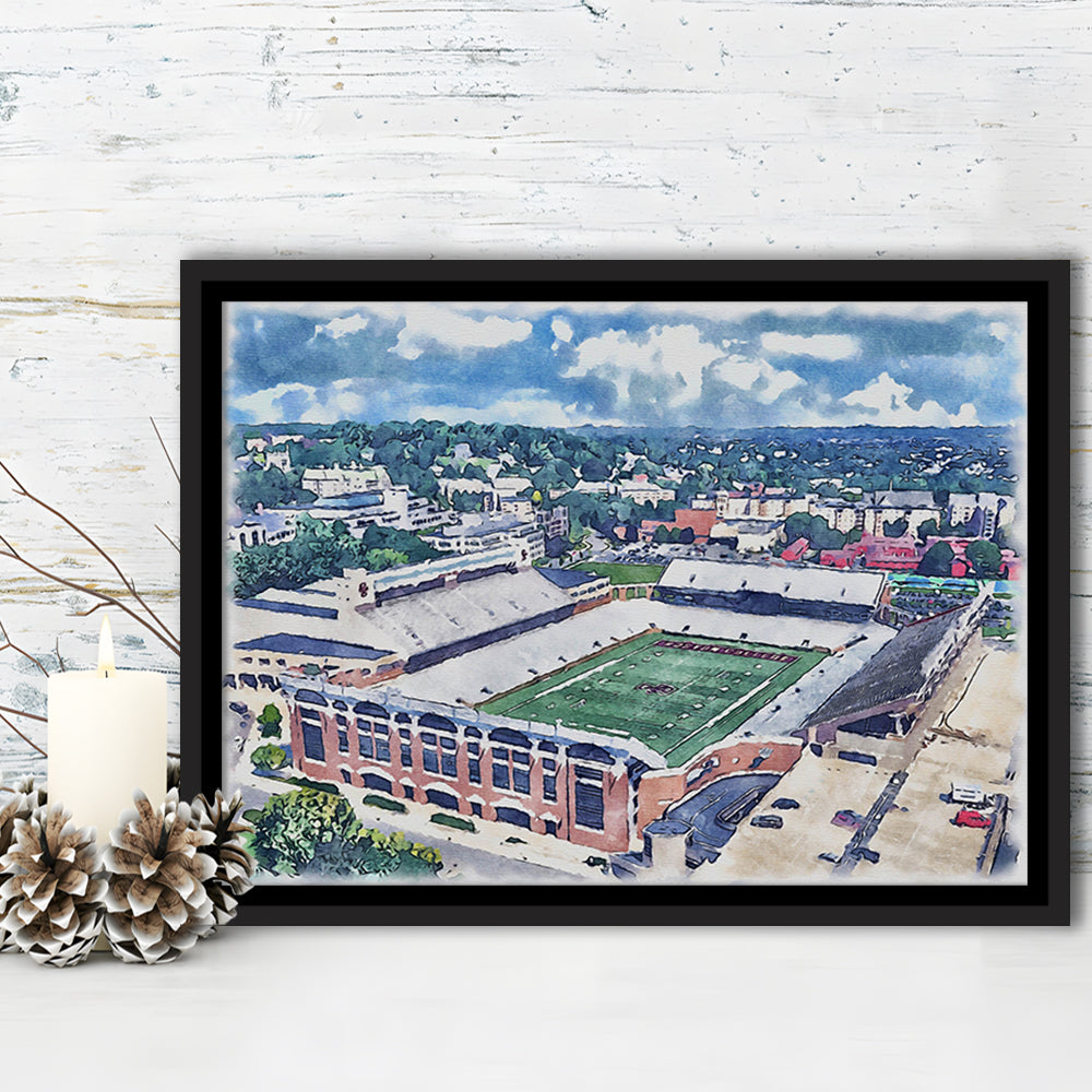 Alumni Painting Stadium Watercolor, Boston Massachusetts, Sport Gift Art, Framed Canvas Print Wall Art