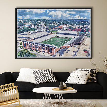 Alumni Painting Stadium Watercolor, Boston Massachusetts, Sport Gift Art, Framed Canvas Print Wall Art