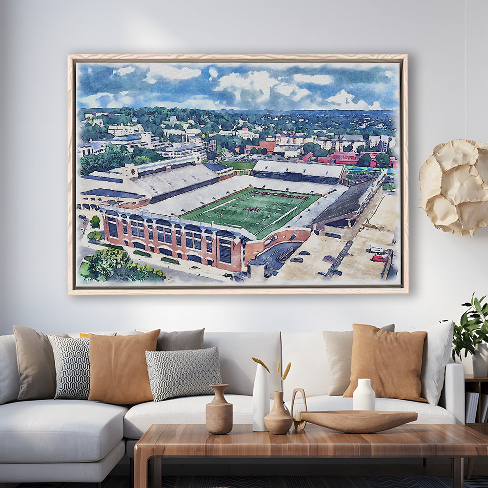 Alumni Painting Stadium Watercolor, Boston Massachusetts, Sport Gift Art, Framed Canvas Print Wall Art