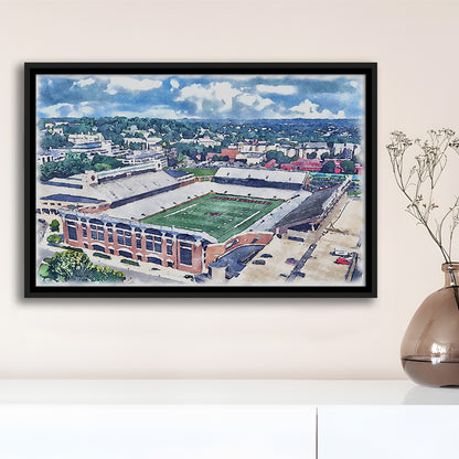 Alumni Painting Stadium Watercolor, Boston Massachusetts, Sport Gift Art, Framed Canvas Print Wall Art