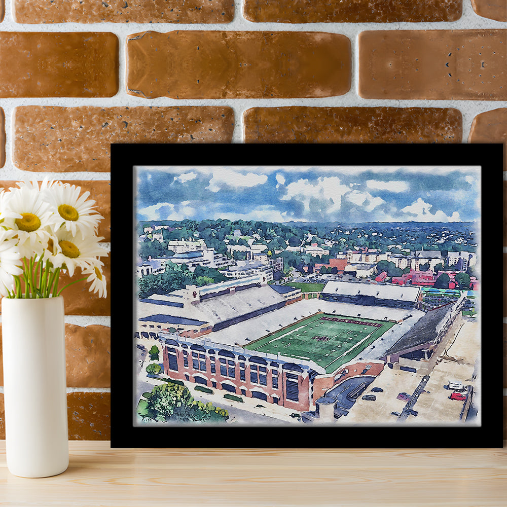 Alumni Painting Stadium Watercolor, Boston Massachusetts, Sport Gift Art, Framed Art Print Wall Decor