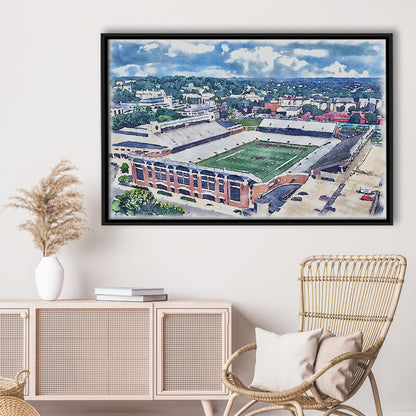 Alumni Painting Stadium Watercolor, Boston Massachusetts, Sport Gift Art, Framed Canvas Print Wall Art