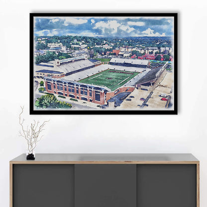 Alumni Painting Stadium Watercolor, Boston Massachusetts, Sport Gift Art, Framed Art Print Wall Decor
