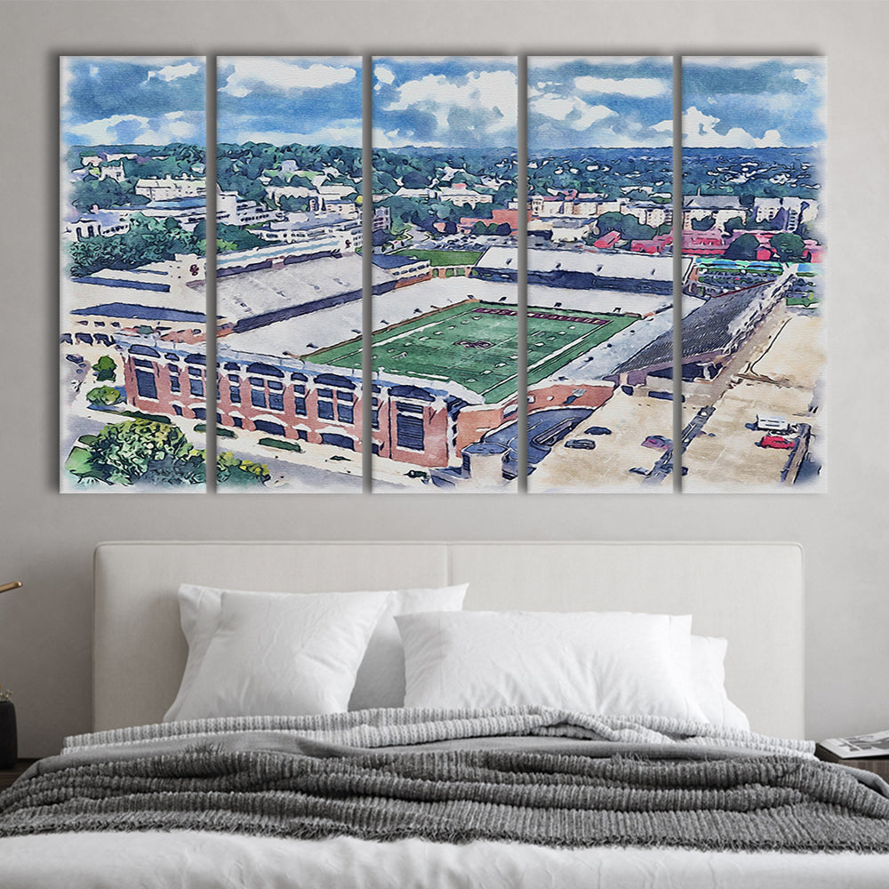 Alumni Painting Stadium Watercolor, Boston Massachusetts, Sport Art, Extra Large Canvas Print Wall Art