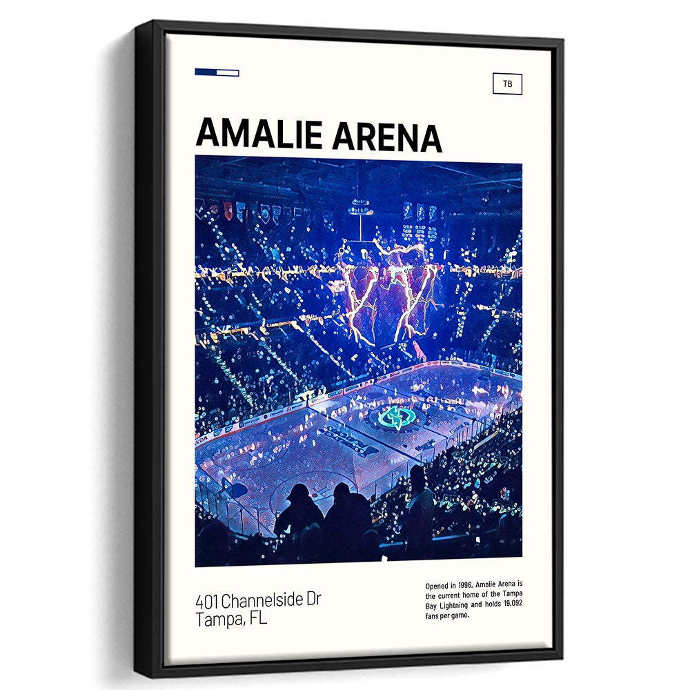 Amalie Arena Stadium Print, Tampa Bay Lightning Stadium Canvas Art, Man Cave Gift, Floating Framed Canvas Print Wall Art