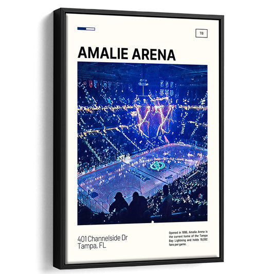 Amalie Arena Stadium Print, Tampa Bay Lightning Stadium Canvas Art, Man Cave Gift, Floating Framed Canvas Print Wall Art