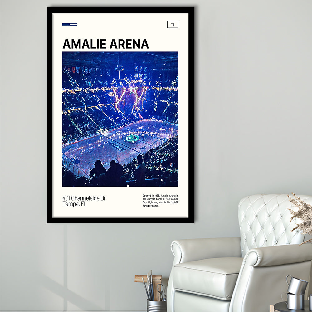 Amalie Arena Stadium Print, Tampa Bay Lightning Stadium Art, Gifts for him, Sport Art, Framed Art Print Wall Decor