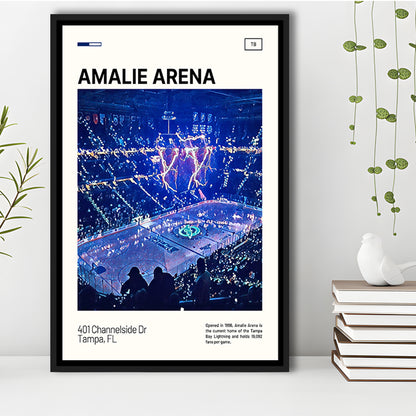 Amalie Arena Stadium Print, Tampa Bay Lightning Stadium Canvas Art, Man Cave Gift, Floating Framed Canvas Print Wall Art
