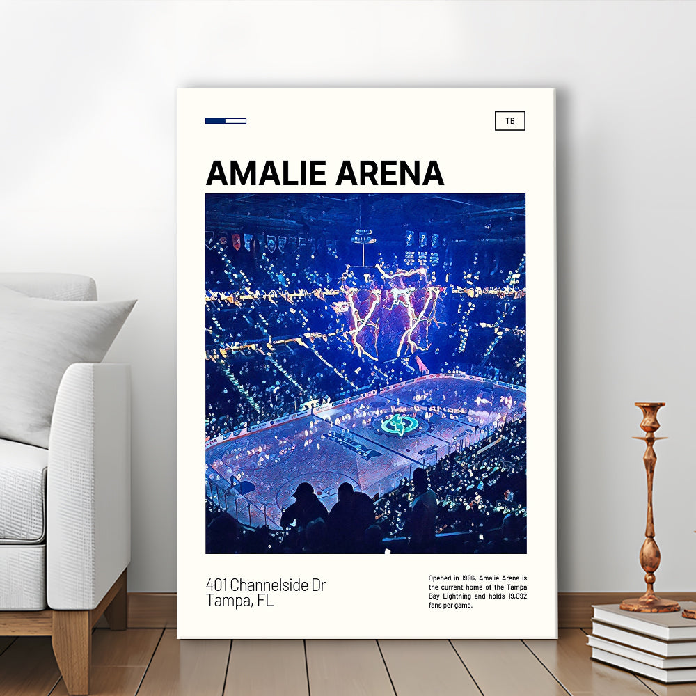 Amalie Arena Stadium Print, Tampa Bay Lightning Stadium Canvas Art, Fan Gifts, Sport Art, Canvas Print Wall Art