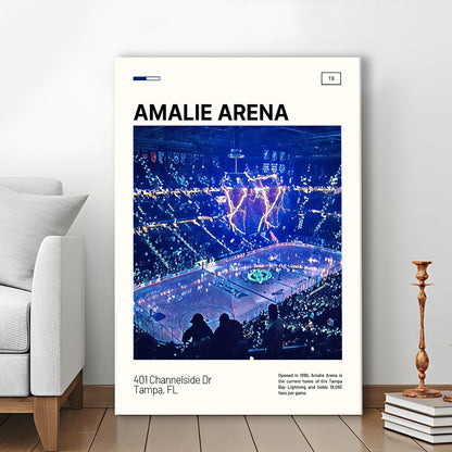 Amalie Arena Stadium Print, Tampa Bay Lightning Stadium Canvas Art, Fan Gifts, Sport Art, Canvas Print Wall Art