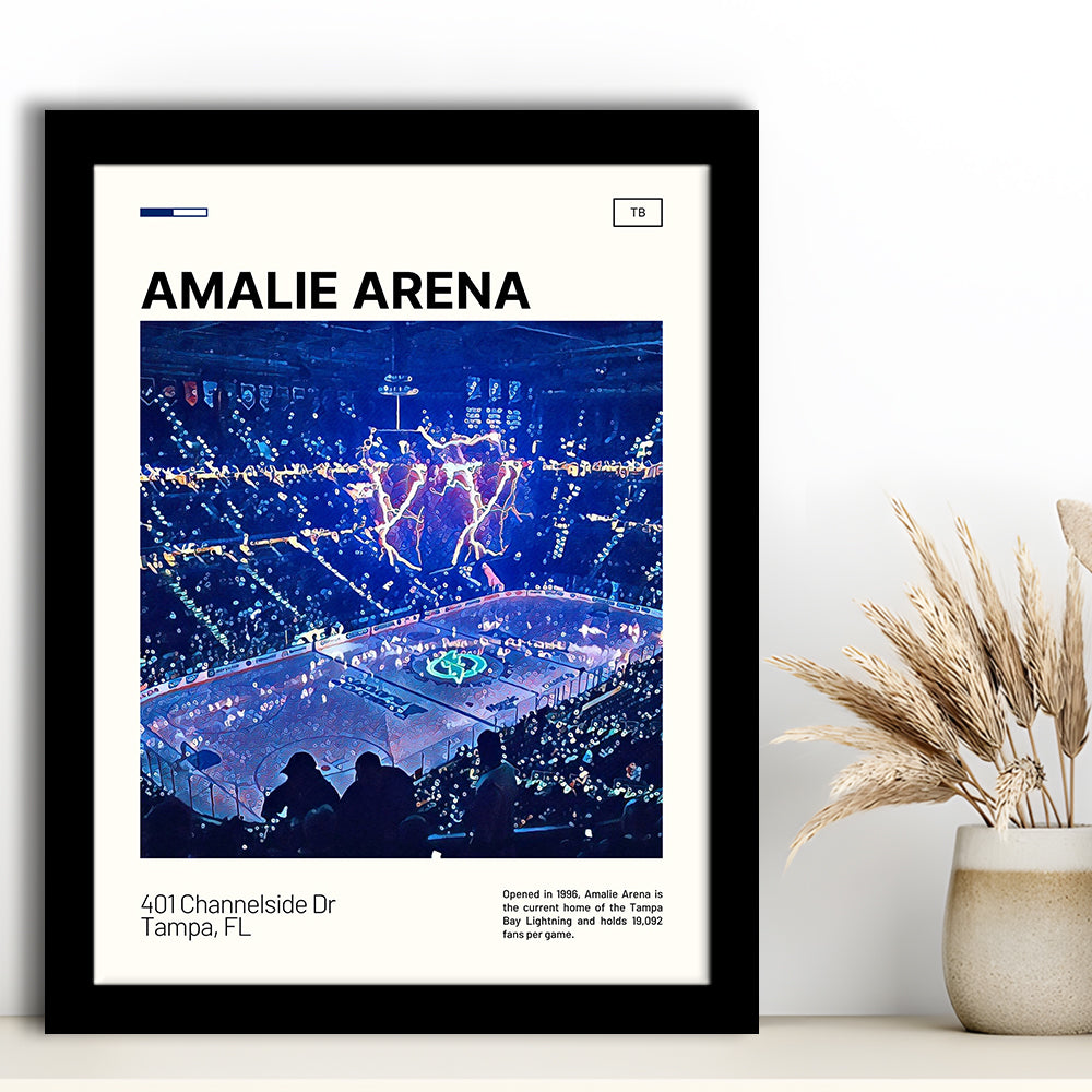 Amalie Arena Stadium Print, Tampa Bay Lightning Stadium Art, Gifts for him, Sport Art, Framed Art Print Wall Decor