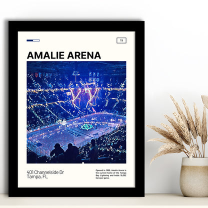 Amalie Arena Stadium Print, Tampa Bay Lightning Stadium Art, Gifts for him, Sport Art, Framed Art Print Wall Decor