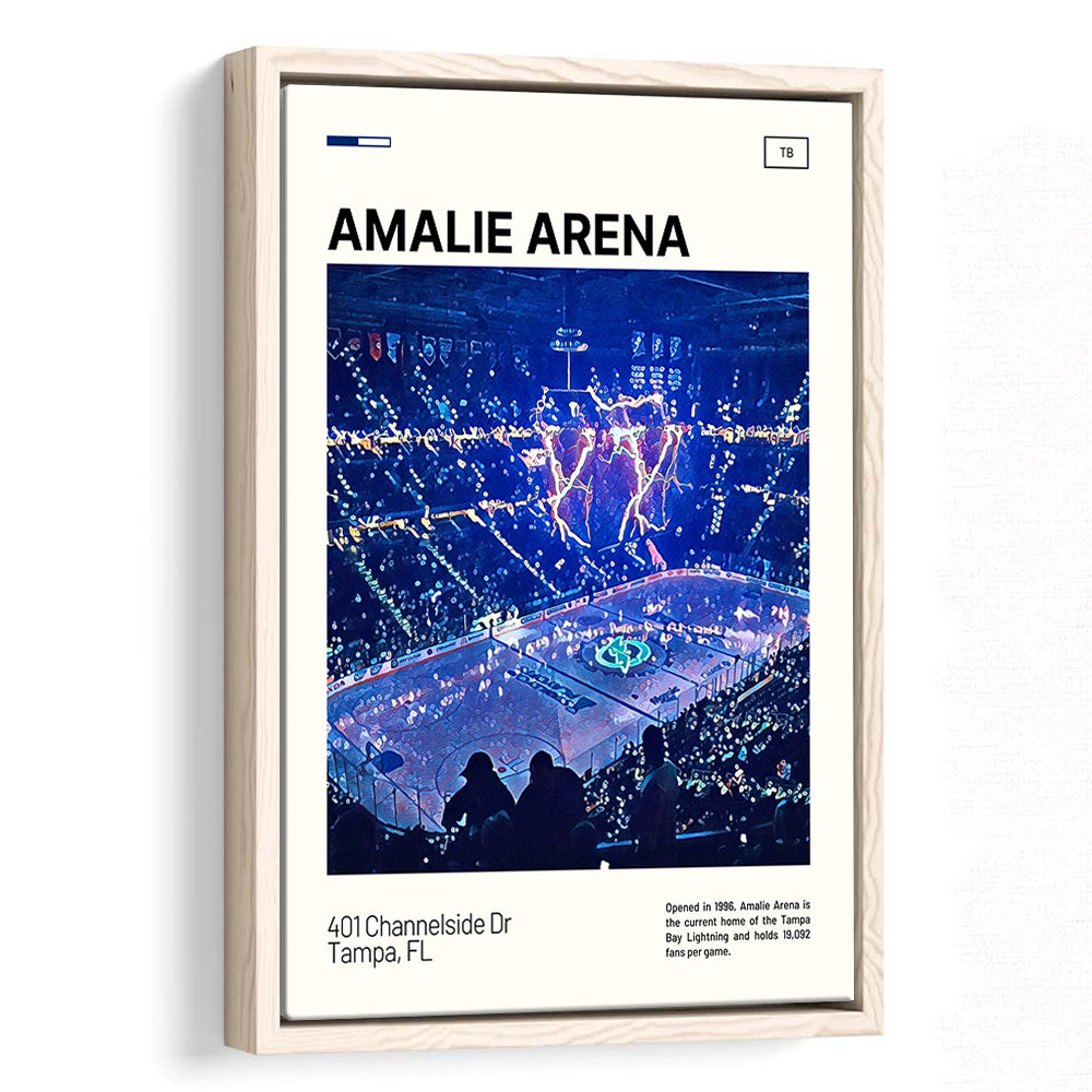 Amalie Arena Stadium Print, Tampa Bay Lightning Stadium Canvas Art, Man Cave Gift, Floating Framed Canvas Print Wall Art