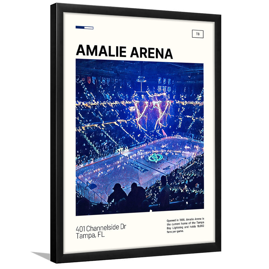 Amalie Arena Stadium Print, Tampa Bay Lightning Stadium Art, Gifts for him, Sport Art, Framed Art Print Wall Decor