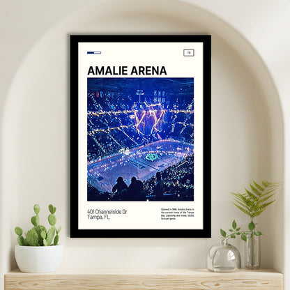 Amalie Arena Stadium Print, Tampa Bay Lightning Stadium Art, Gifts for him, Sport Art, Framed Art Print Wall Decor