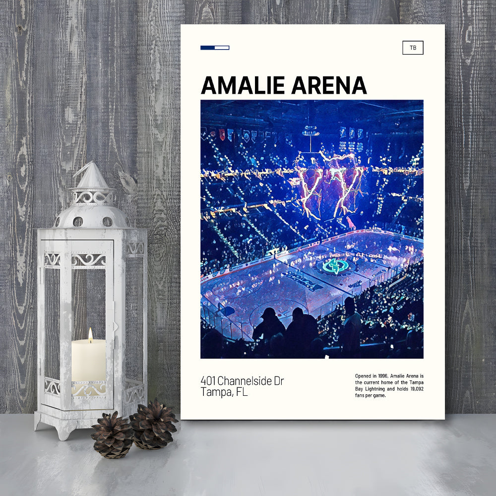 Amalie Arena Stadium Print, Tampa Bay Lightning Stadium Canvas Art, Fan Gifts, Sport Art, Canvas Print Wall Art