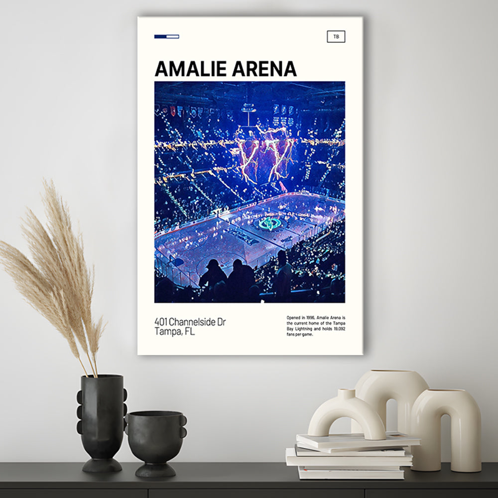 Amalie Arena Stadium Print, Tampa Bay Lightning Stadium Canvas Art, Fan Gifts, Sport Art, Canvas Print Wall Art