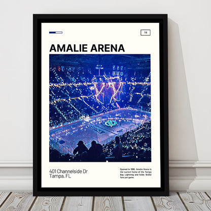 Amalie Arena Stadium Print, Tampa Bay Lightning Stadium Canvas Art, Man Cave Gift, Floating Framed Canvas Print Wall Art