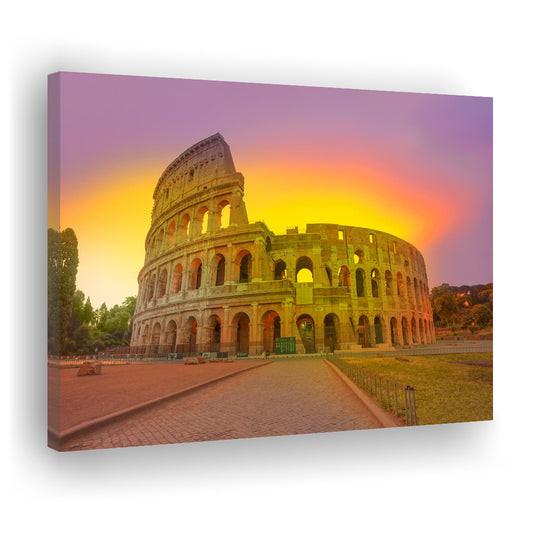 Amazing Sunrise at Rome Colosseum, Stadium Canvas, Sport Art, Gift for him, Man Cave Decor, Art Print, Canvas Print Wall Art