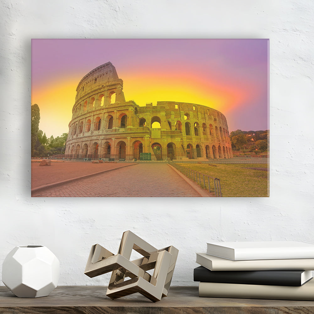 Amazing Sunrise at Rome Colosseum, Stadium Canvas, Sport Art, Gift for him, Man Cave Decor, Art Print, Canvas Print Wall Art