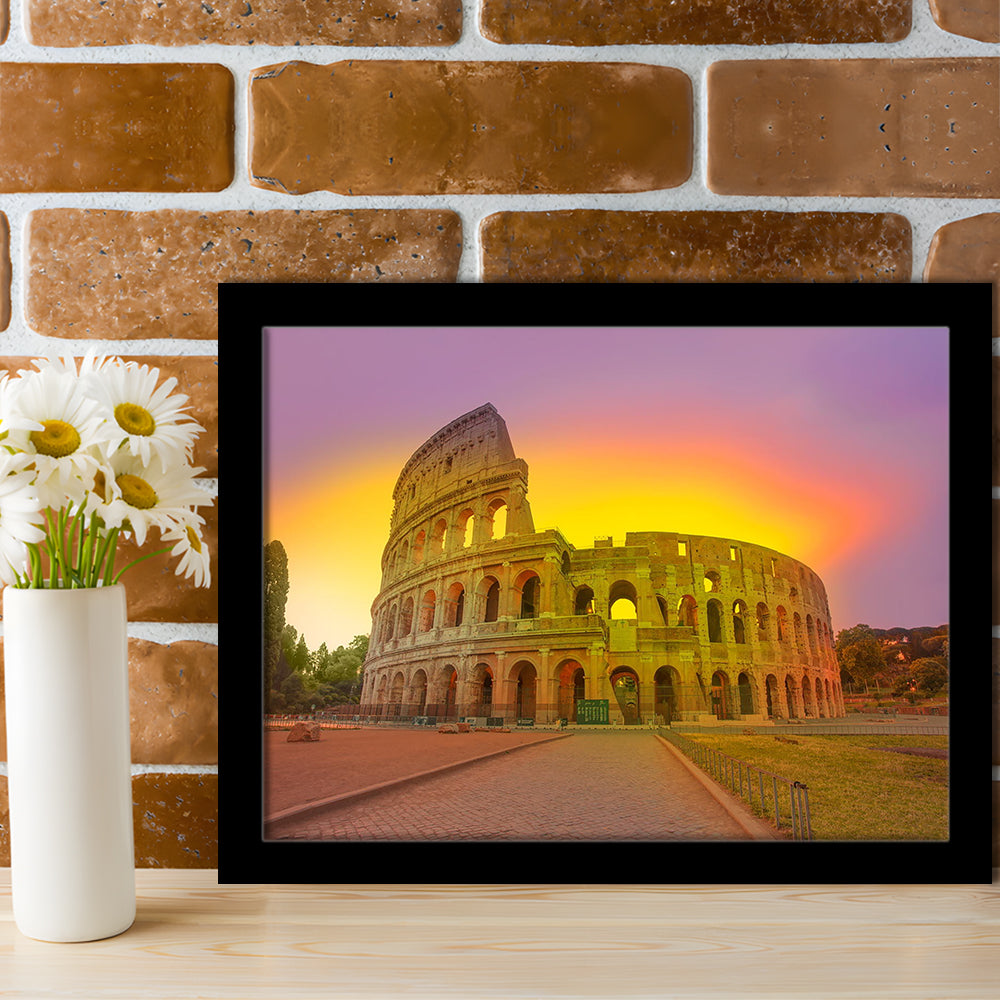 Amazing Sunrise at Rome Colosseum, Stadium Canvas, Sport Art, Gift for him, Framed Art Print Wall Decor, Picture Framed