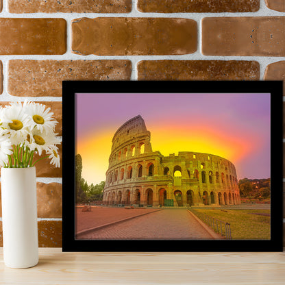 Amazing Sunrise at Rome Colosseum, Stadium Canvas, Sport Art, Gift for him, Framed Art Print Wall Decor, Picture Framed