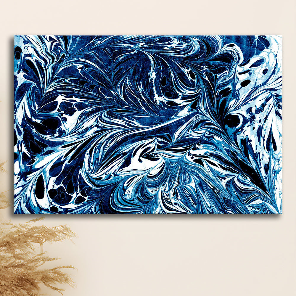 Amazing Dark Blue Abstract Art Blue Black White Abstract Print Marble Art, Canvas Print Wall Art, Wall Decor, Painting Canvas