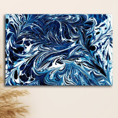 Amazing Dark Blue Abstract Art Blue Black White Abstract Print Marble Art, Canvas Print Wall Art, Wall Decor, Painting Canvas