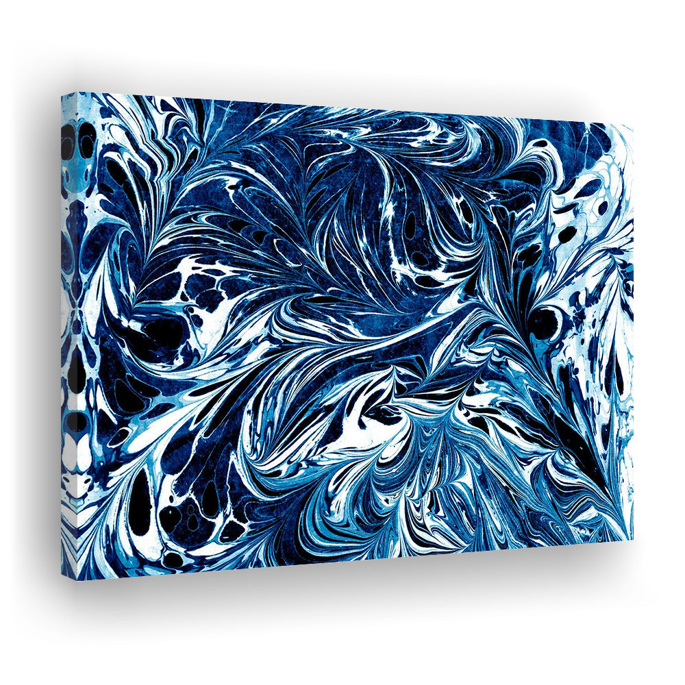 Amazing Dark Blue Abstract Art Blue Black White Abstract Print Marble Art, Canvas Print Wall Art, Wall Decor, Painting Canvas