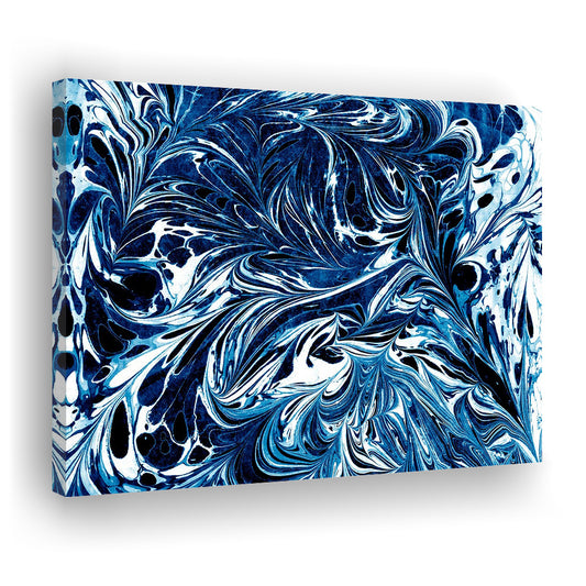 Amazing Dark Blue Abstract Art Blue Black White Abstract Print Marble Art, Canvas Print Wall Art, Wall Decor, Painting Canvas