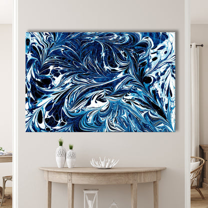 Amazing Dark Blue Abstract Art Blue Black White Abstract Print Marble Art, Canvas Print Wall Art, Wall Decor, Painting Canvas